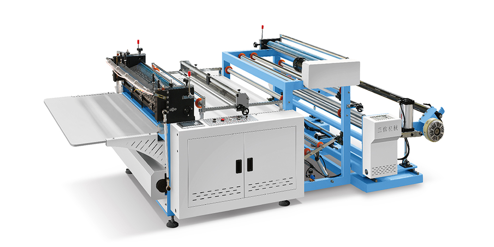 Máquina de corte transversal no tejida de rollo a hojas