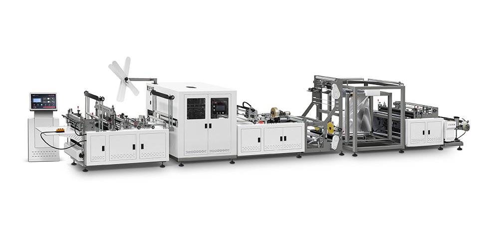 Non woven Box Bag Making Machine with Online Handle Attaching （5 in 1）